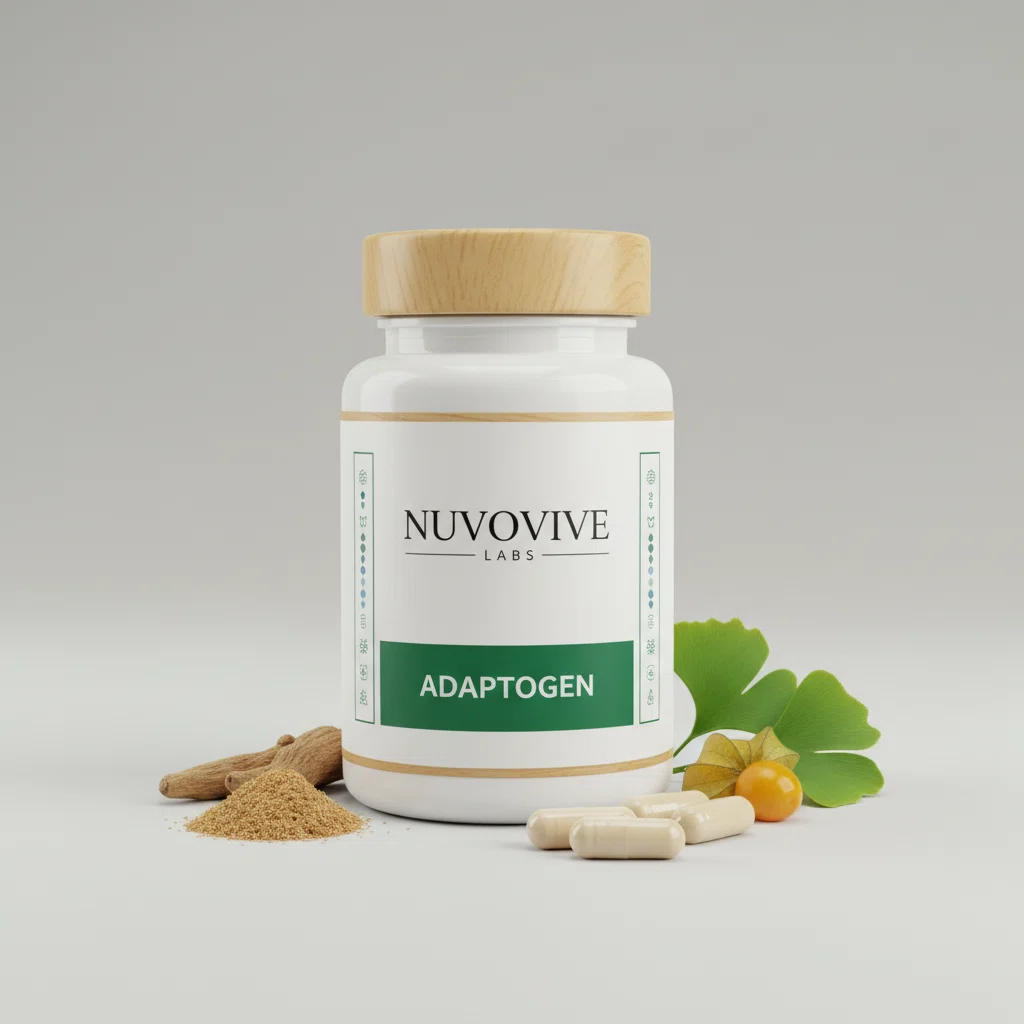 NuvoVive Labs glasbeholder med ingredienser